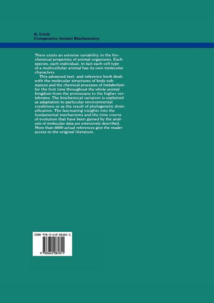 Produktbild: Comparative Animal Biochemistry