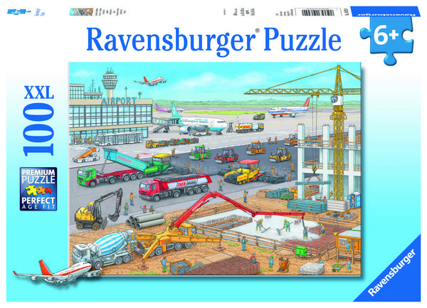 Produktbild: Puzzle Ravensburger Baustelle am Flughafen 100 Teile XXL