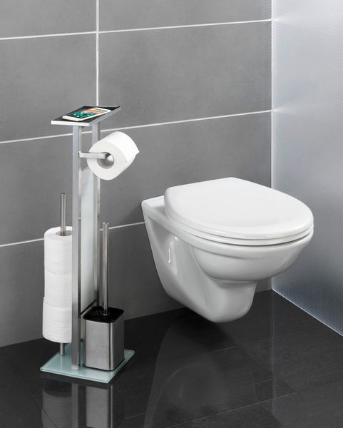 Produktbild: Stand WC-Garnitur Mod. Debar mit Ablage Edelstahl, rostfrei