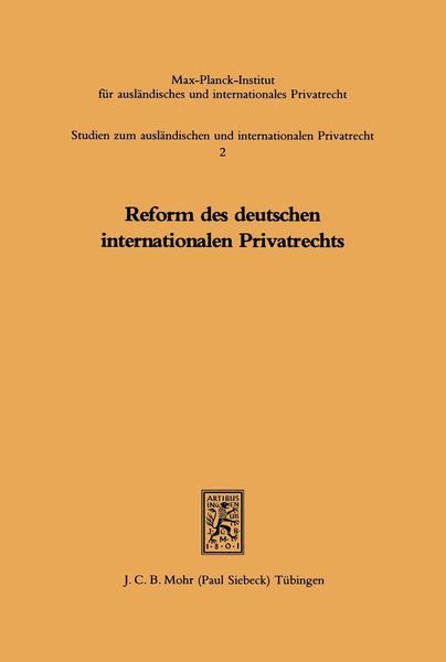 Produktbild: Reform des deutschen internationalen Privatrechts