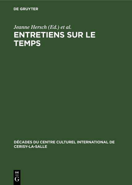 Produktbild: Entretiens sur Le temps