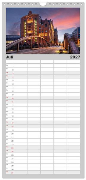 Produktbild: Familienplaner 2027 - Urbane Impressionen: Hansestadt Hamburg - Tor zur Welt mit 5 Spalten (Wandkalender, 21 x 45 cm) CALVENDO