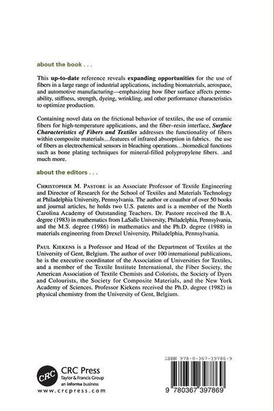 Produktbild: Surface Characteristics of Fibers and Textiles