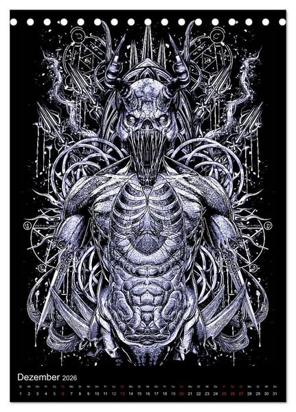 Produktbild: BLOODBOY/FEAR ILLUSTRATION (Tischkalender 2026 DIN A5 hoch), CALVENDO Monatskalender