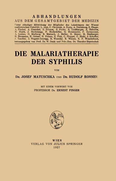Produktbild: Die Malariatherapie der Syphilis