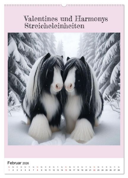 Produktbild: Tinker Ponys - Magische Momente, Gypsy Vanner f&uuml;r M&auml;dchen (hochwertiger Premium Wandkalender 2026 DIN A2 hoch), Kunstdruck in Hochglanz