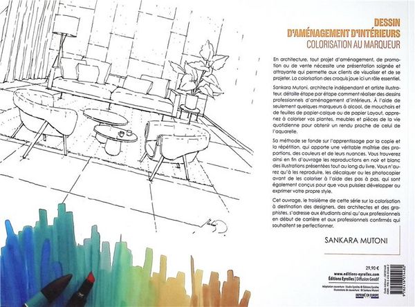Produktbild: Dessin D'amenagement D'interieurs : Colorisation Au Marqueur