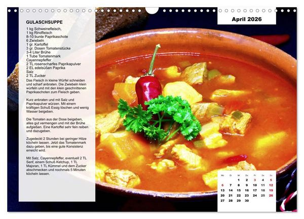 Produktbild: Aus der Suppenk&uuml;che. K&uuml;chenkalender mit tollen Rezepten (Wandkalender 2026 DIN A3 quer), CALVENDO Monatskalender