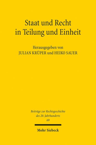Produktbild: Staat und Recht in Teilung und Einheit