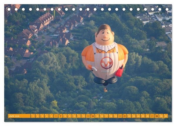 Produktbild: Hei&szlig;luftballone - Bunte Riesen im Norden (Tischkalender 2026 DIN A5 quer), CALVENDO Monatskalender