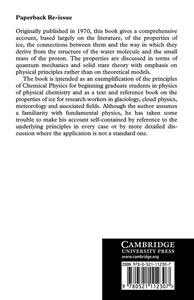 Produktbild: The Chemical Physics of Ice