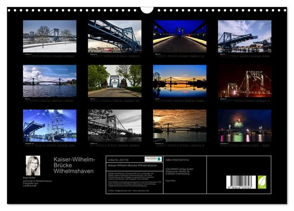 Produktbild: Kaiser-Wilhelm-Br&uuml;cke Wilhelmshaven (Wandkalender 2026 DIN A3 quer), CALVENDO Monatskalender