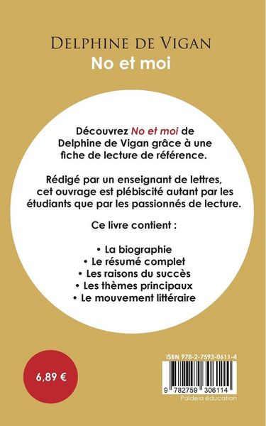 Produktbild: Fiche de lecture No et moi (&Eacute;tude int&eacute;grale)