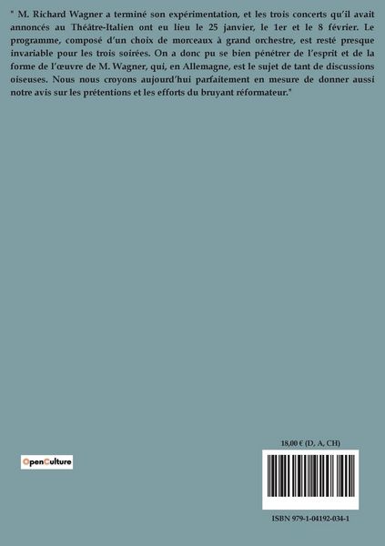 Produktbild: Les &Eacute;crits et la musique de M. Wagner