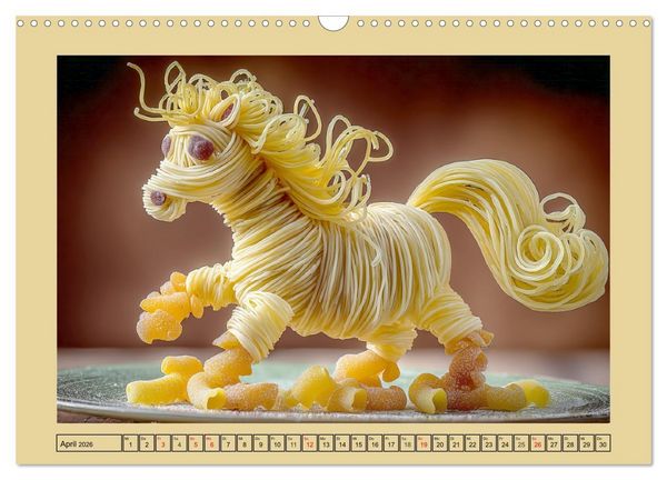 Produktbild: Auf dem Nudelhof. Spaghetti-Tiere zum Schmunzeln (Wandkalender 2026 DIN A3 quer), CALVENDO Monatskalender
