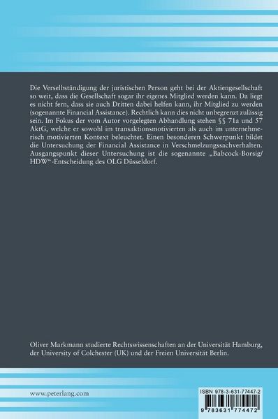 Produktbild: Finanzielle Unterst&uuml;tzungsleistungen der Aktiengesellschaft zugunsten ihrer Aktion&auml;re