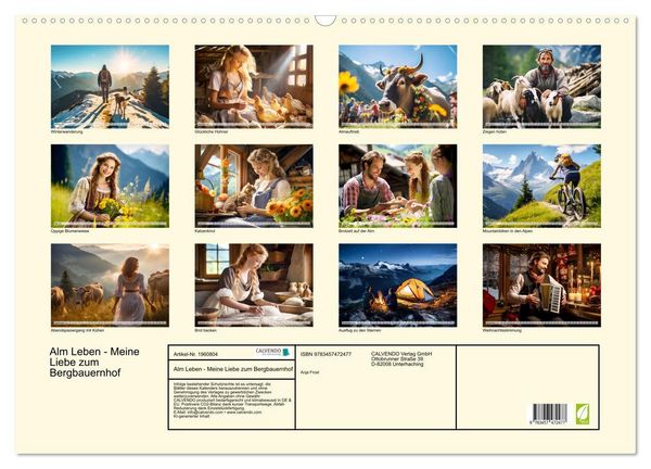 Produktbild: Alm Leben - Meine Liebe zum Bergbauernhof (Wandkalender 2026 DIN A2 quer), CALVENDO Monatskalender