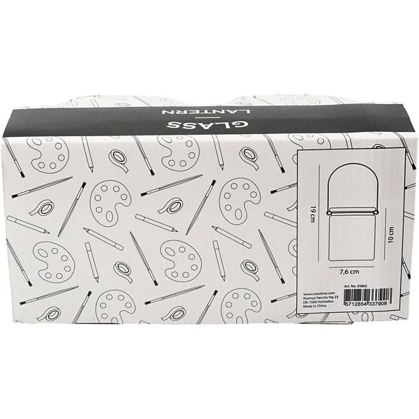 Produktbild: Creativ Company Kerzenglas/Laterne, H 10 cm, D 7,6 cm, 2 Stk