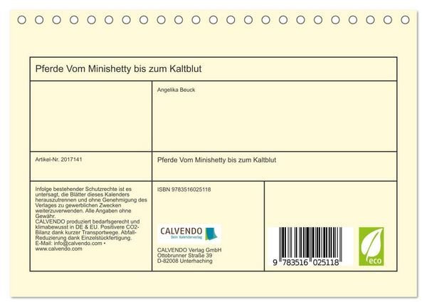 Produktbild: Pferde Vom Minishetty bis zum Kaltblut (Tischkalender 2026 DIN A5 quer), CALVENDO Monatskalender