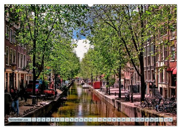 Produktbild: Amsterdam - Venedig des Nordens (hochwertiger Premium Wandkalender 2026 DIN A2 quer), Kunstdruck in Hochglanz