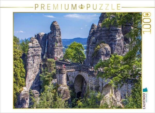 Produktbild: CALVENDO Puzzle Basteibr&uuml;cke in der S&auml;chsischen Schweiz | 1000 Teile Lege-Gr&ouml;&szlig;e 64x48cm Foto-Puzzle f&uuml;r gl&uuml;ckliche Stunden