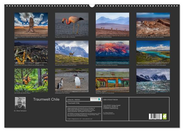 Produktbild: Traumwelt Chile (Wandkalender 2026 DIN A2 quer), CALVENDO Monatskalender