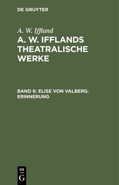 Produktbild: Elise von Valberg. Erinnerung