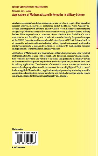 Produktbild: Applications of Mathematics and Informatics in Military Science