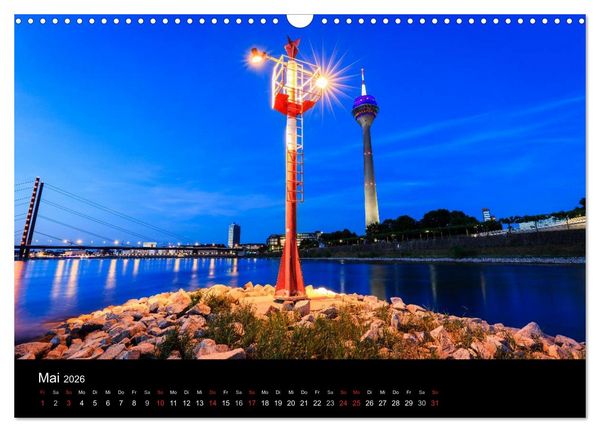 Produktbild: D&uuml;sseldorf bei Nacht (Wandkalender 2026 DIN A3 quer), CALVENDO Monatskalender