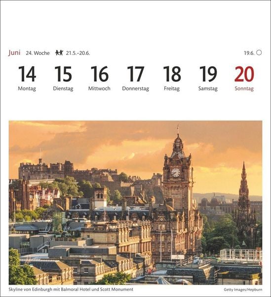 Produktbild: Schottland Sehnsuchtskalender 2027 - Wochenkalender mit 53 Postkarten