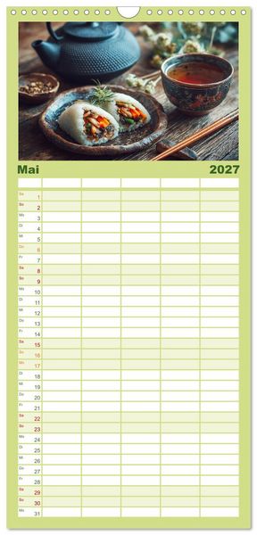Produktbild: Familienplaner 2027 - Genussmomente. Streifzug durch die japanische K&uuml;che mit 5 Spalten (Wandkalender, 21 x 45 cm) CALVENDO