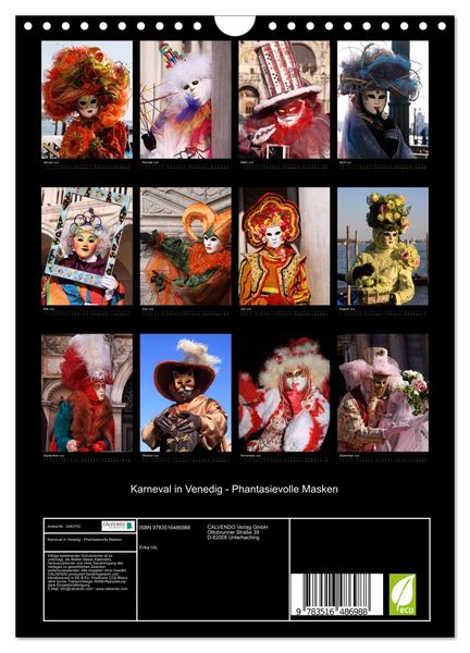 Produktbild: Karneval in Venedig - Phantasievolle Masken (Wandkalender 2026 DIN A4 hoch), CALVENDO Monatskalender