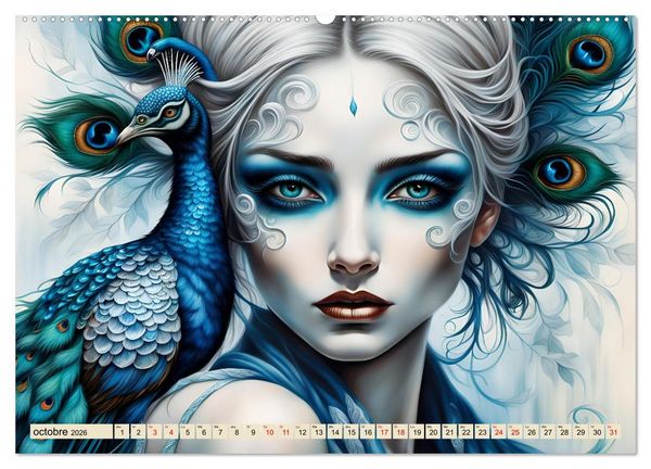 Produktbild: Les murmures des paons (Calendrier mural 2026 DIN A2 vertical), CALVENDO calendrier mensuel