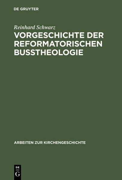 Produktbild: Vorgeschichte der reformatorischen Bu&szlig;theologie