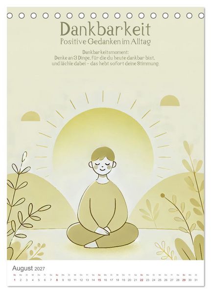 Produktbild: Dein Anti-Stress Kalender - Monatliche Inspirationen f&uuml;r mehr Entspannung (Tischkalender 2027 DIN A5 hoch), CALVENDO Monatskalender