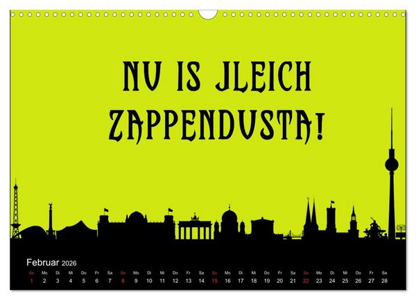 Produktbild: Berliner Mundart (Wandkalender 2026 DIN A3 quer), CALVENDO Monatskalender