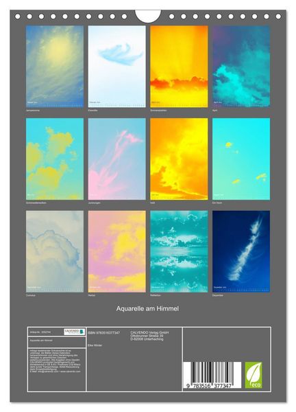 Produktbild: Aquarelle am Himmel (Wandkalender 2026 DIN A4 hoch), CALVENDO Monatskalender