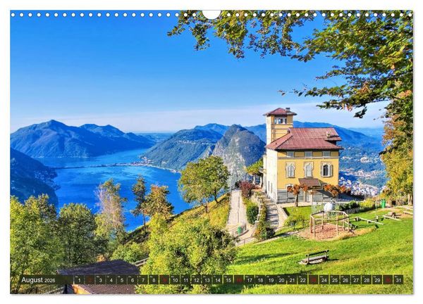 Produktbild: Luganer See - Zwischen Schweizer und Italienischen Alpen (Wandkalender 2026 DIN A3 quer), CALVENDO Monatskalender