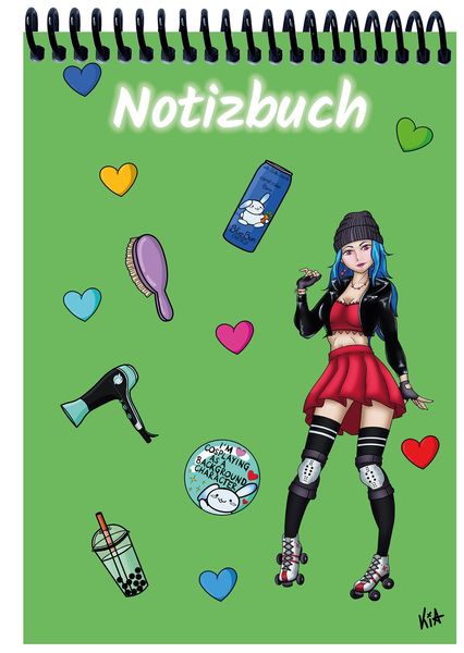 Produktbild: A 5 Notizblock Manga Enora, gr&uuml;n, liniert