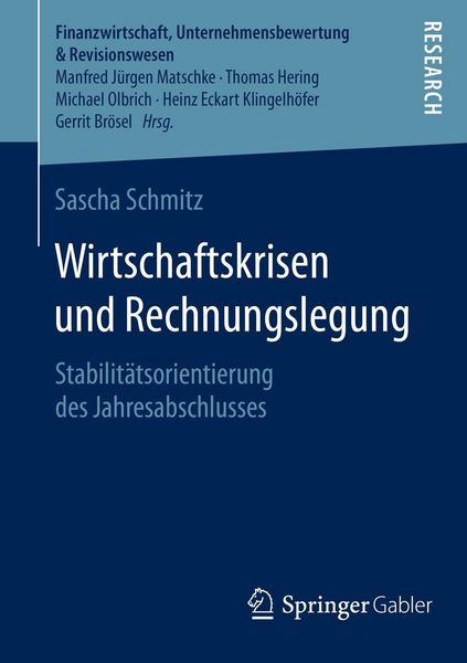 Produktbild: Wirtschaftskrisen und Rechnungslegung