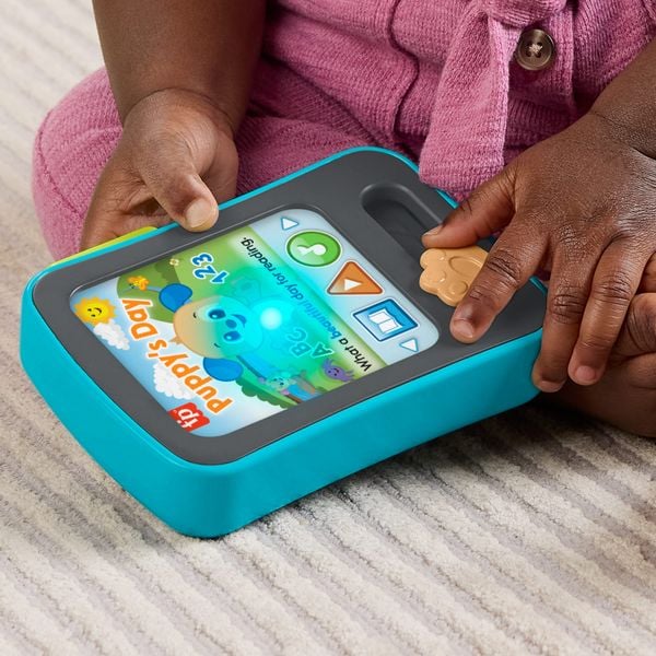 Produktbild: Fisher-Price Lernspa&szlig; H&uuml;ndchen Geschichtenerz&auml;hler Baby elektronisches Lernspielzeug mit Musik und Lichtern, mehrsprachige Version