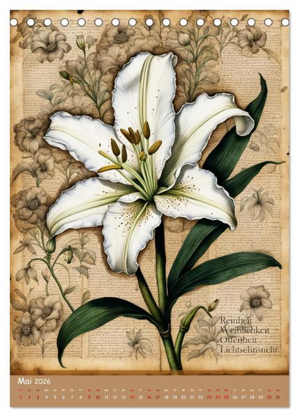 Produktbild: Geburtsblume, dein florales Sternzeichen (Tischkalender 2026 DIN A5 hoch), CALVENDO Monatskalender