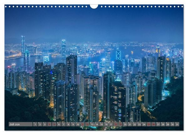 Produktbild: Hong Kong Citylights (Wandkalender 2026 DIN A3 quer), CALVENDO Monatskalender