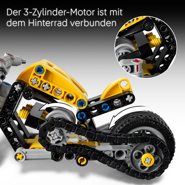 Produktbild: LEGO Technic 42225 Gelbes Motorrad, Spielzeug f&uuml;r Kinder ab 7 Jahren