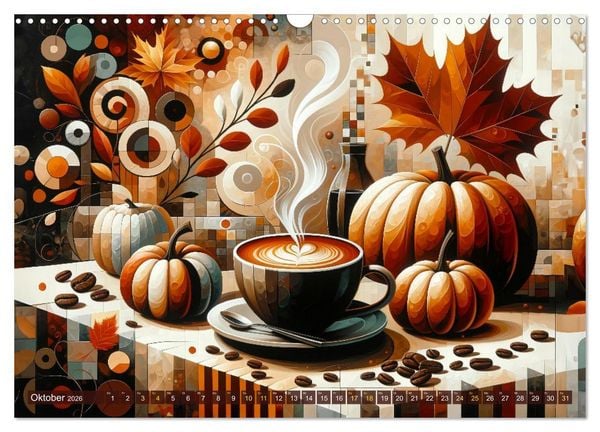 Produktbild: Kaffee & Kunst: Ein Kalender f&uuml;r Genie&szlig;er (Wandkalender 2026 DIN A3 quer), CALVENDO Monatskalender
