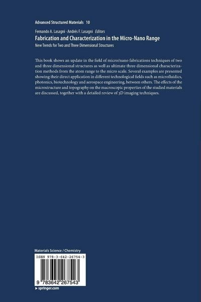 Produktbild: Fabrication and Characterization in the Micro-Nano Range