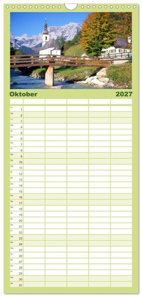 Produktbild: Familienplaner 2027 - Zauberhaftes Berchtesgadener Land mit 5 Spalten (Wandkalender, 21 x 45 cm) CALVENDO