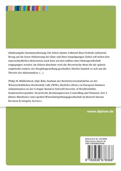 Produktbild: Der Einfluss sportlicher Gro&szlig;ereignisse auf die Entwicklung von Sportaktien