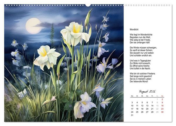Produktbild: Gedichte von Theodor Storm (hochwertiger Premium Wandkalender 2026 DIN A2 quer), Kunstdruck in Hochglanz