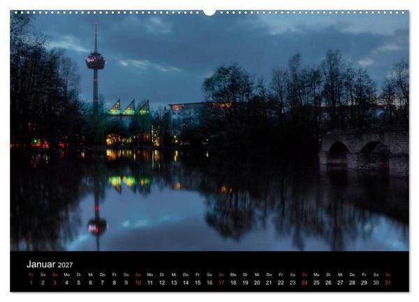 Produktbild: K&ouml;ln bei Nacht (hochwertiger Premium Wandkalender 2027 DIN A2 quer), Kunstdruck in Hochglanz